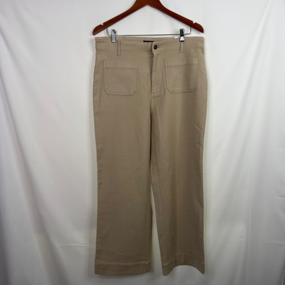 Flag & Anthem High Rise Crop Pants Womens 14/32 Tan Khaki‎ NWT - Picture 2 of 10